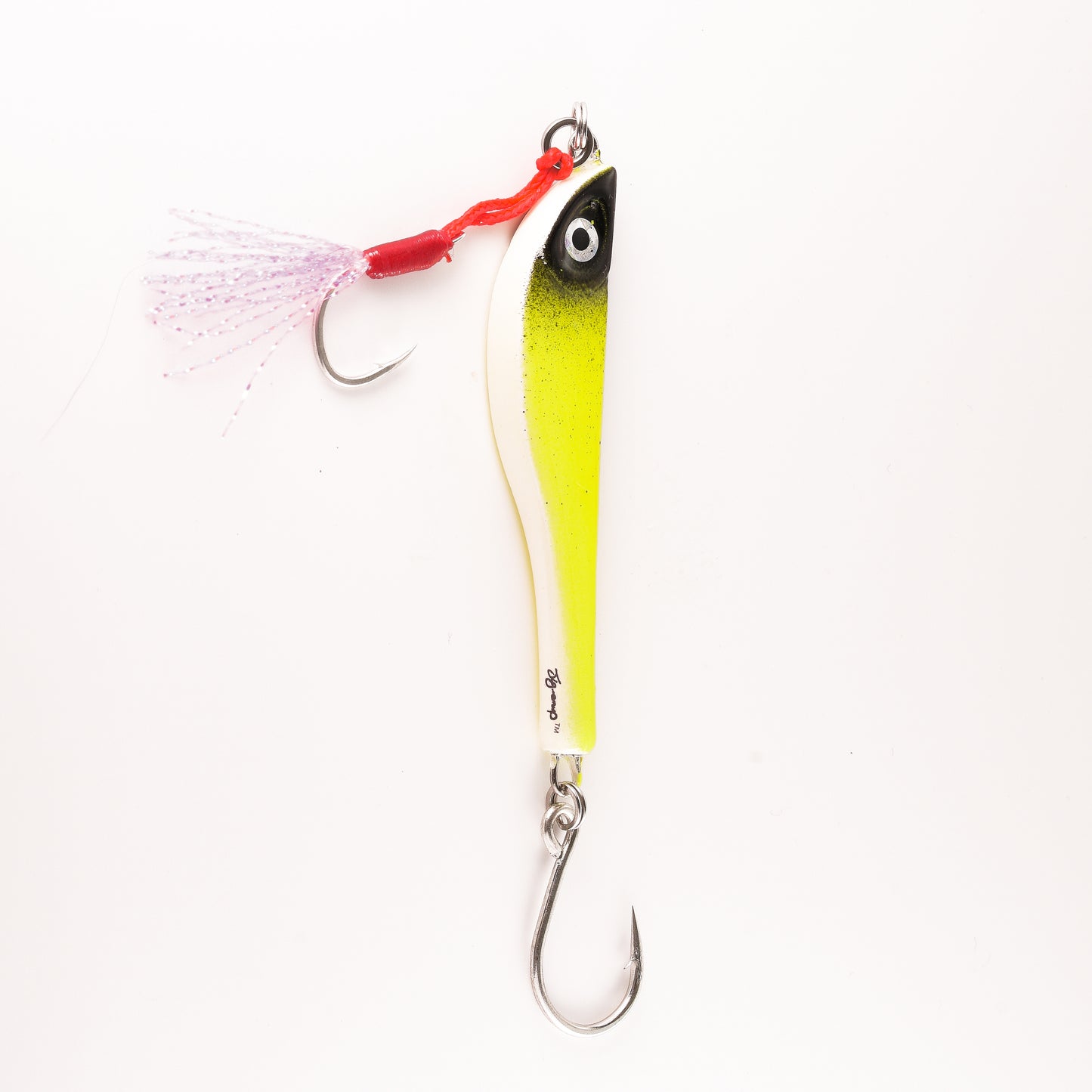 Fish Jig - Chartreuse/Black & White - 1 Oz