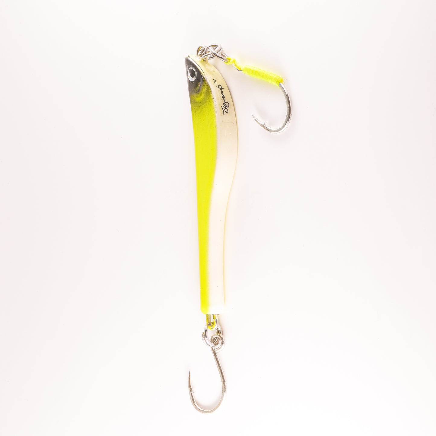 Fish Jig - Chartreuse/Black & White - 2 Oz