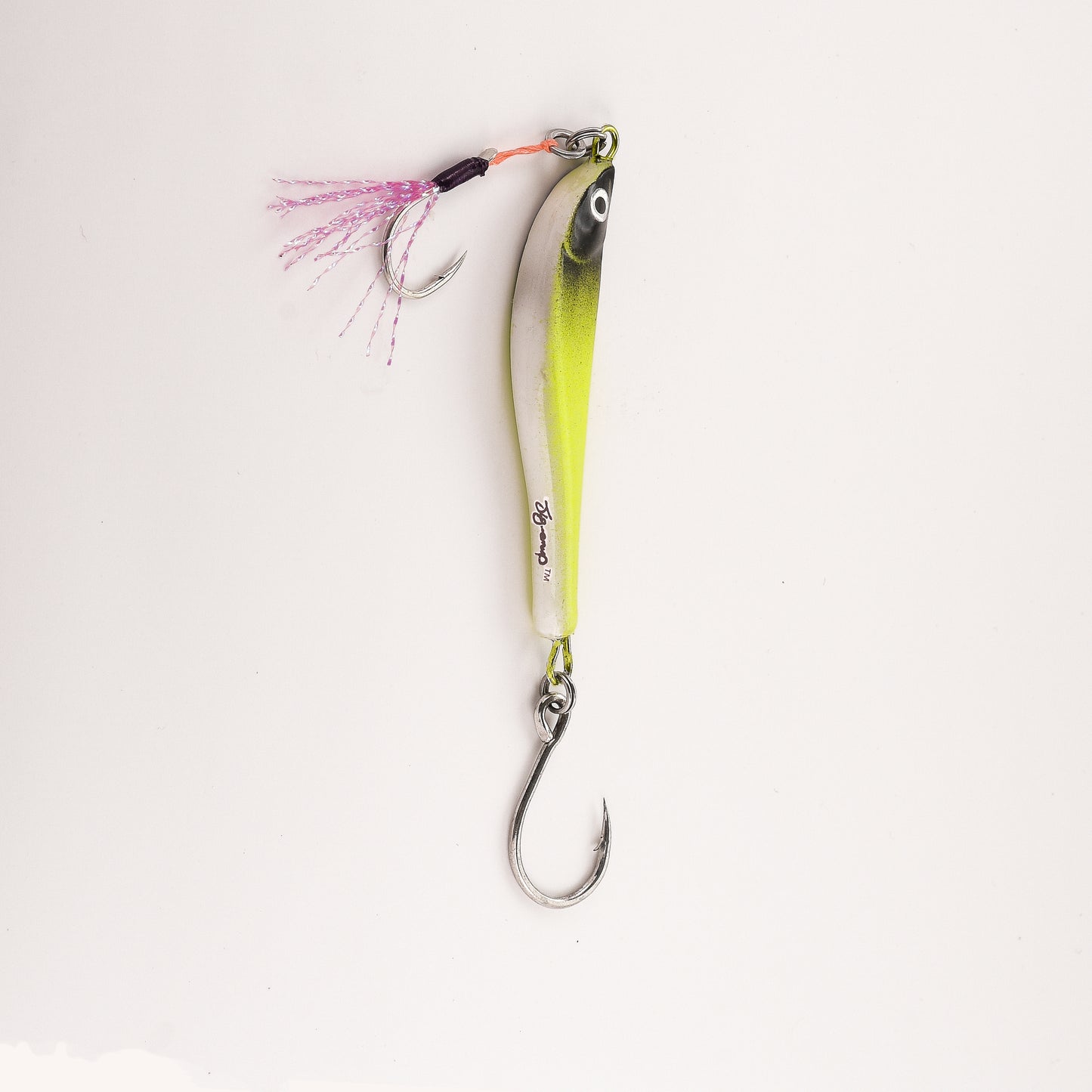 Fish Jig - Chartreuse/Black & White - 3/4 Oz