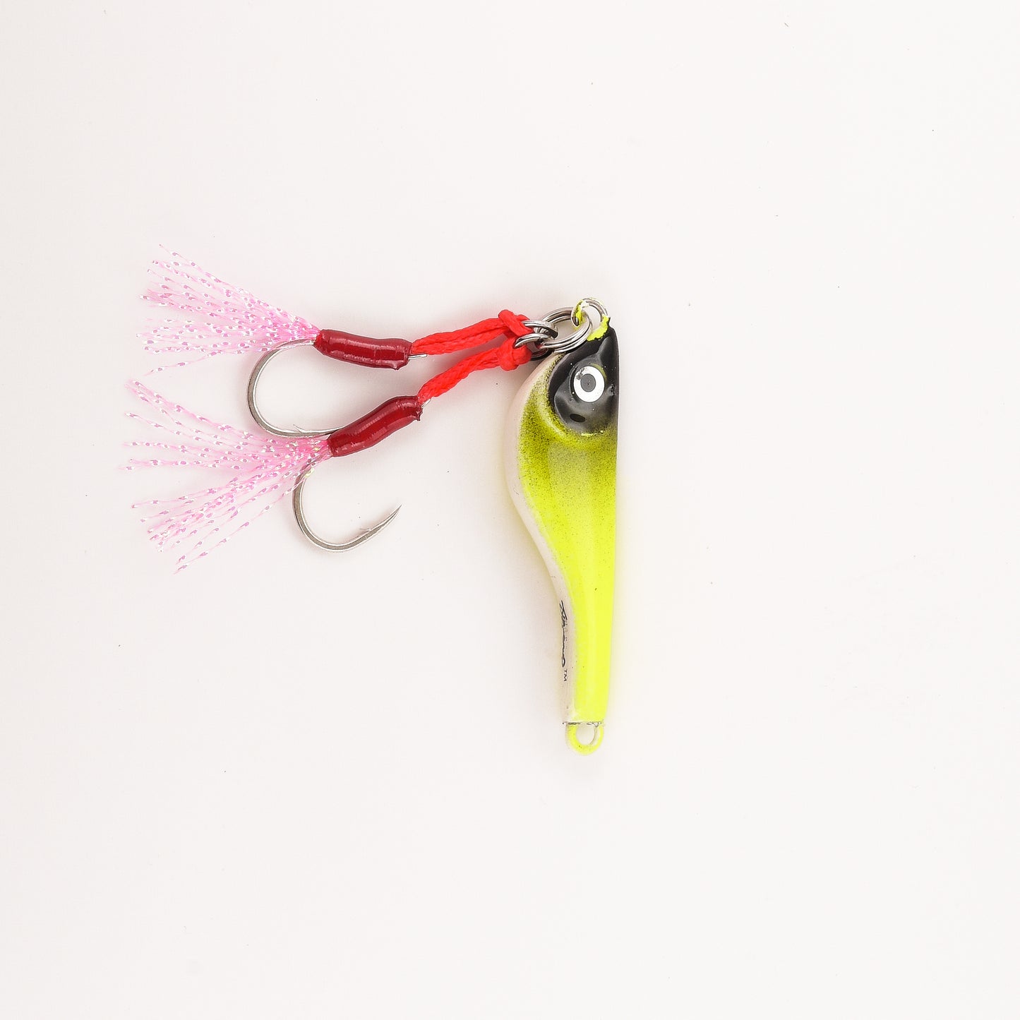 Fish Jig - Chartreuse/Black & White - 1/4 Oz