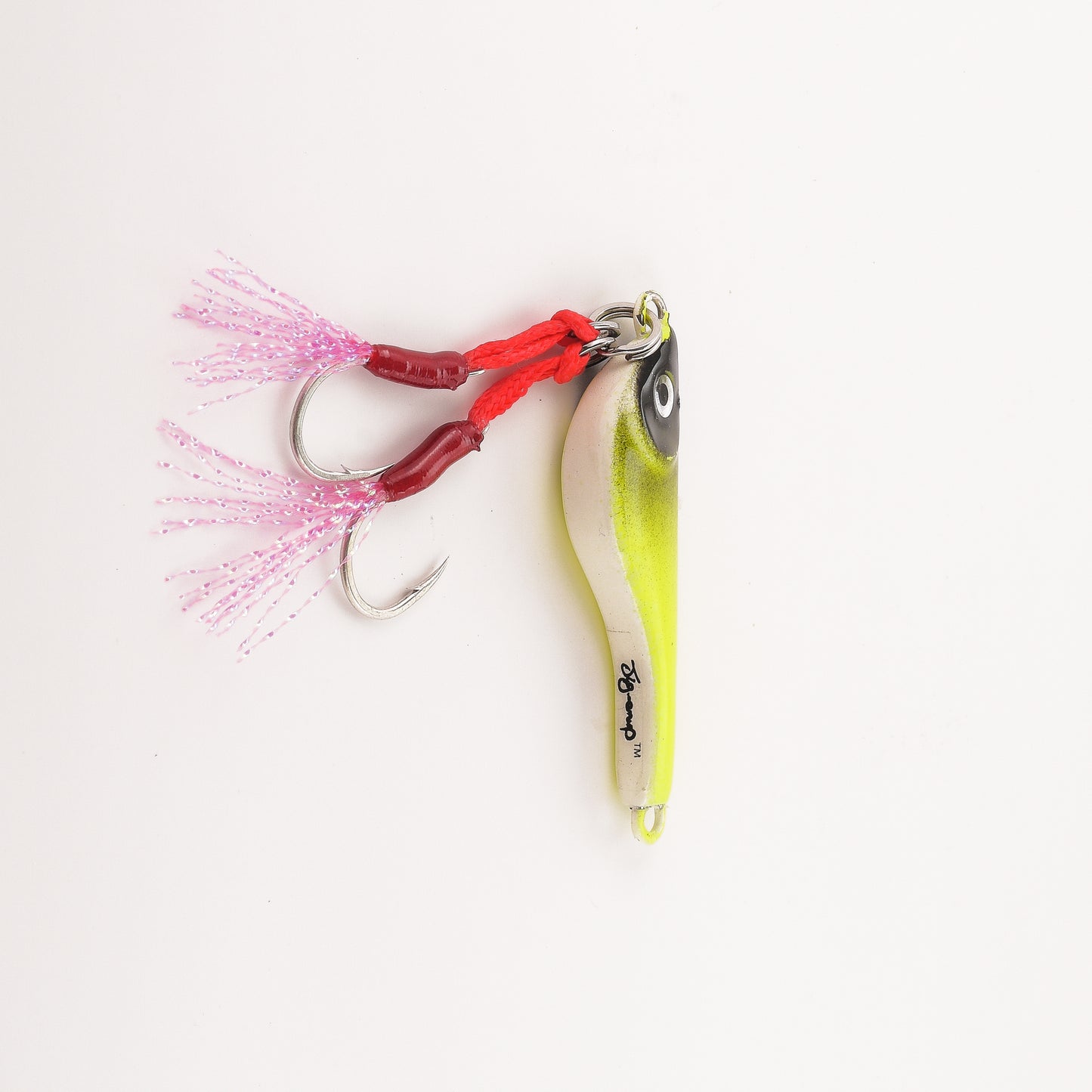 Fish Jig - Chartreuse/Black & White - 1/4 Oz