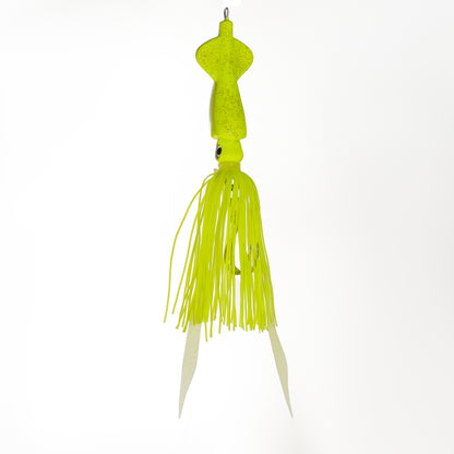 Squid Jig - Chartreuse/White - 3 Oz