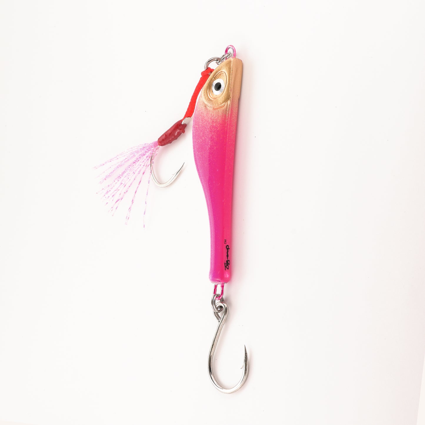 Fish Jig - Pink/Gold & White - 1 Oz