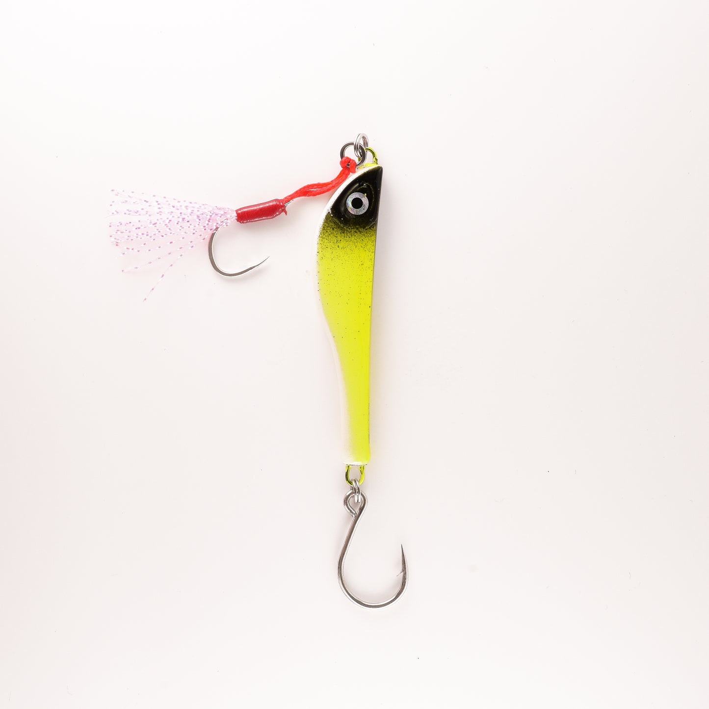 Fish Jig - Chartreuse/Black & White - 1 Oz