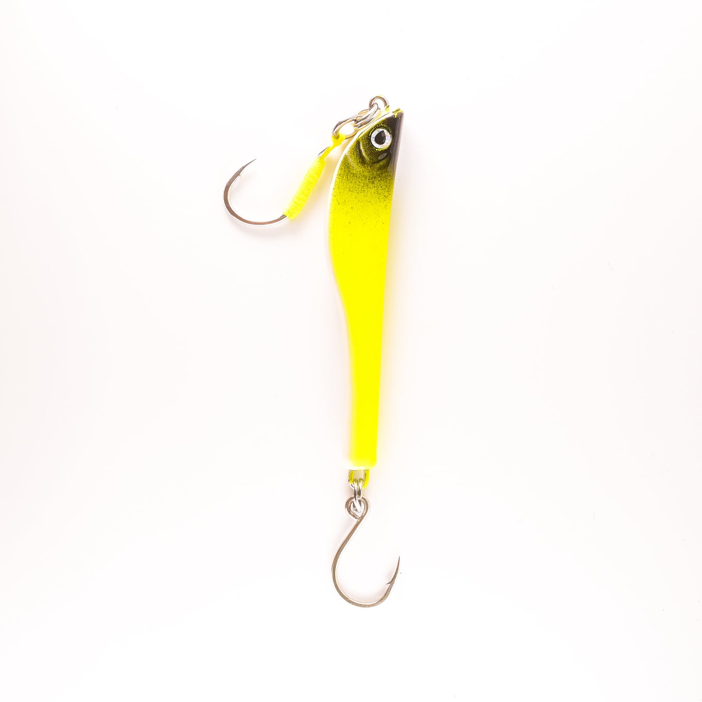 Fish Jig - Chartreuse/Black & White - 2 Oz