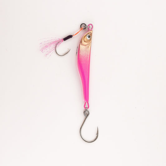 Fish Jig - Pink/Gold & White - 3/4 Oz